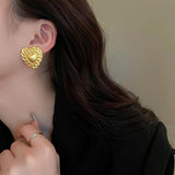 Heart Earrings Big Gold Studs | Style No. 139