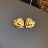 Heart Earrings Big Gold Studs | Style No. 139