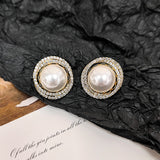 Pearl Earrings with Cubic Zirconia | Style No. 124