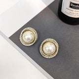 Pearl Earrings with Cubic Zirconia | Style No. 124