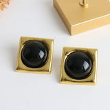 Big Pearl Earrings with Square Bezel | Style No. 238