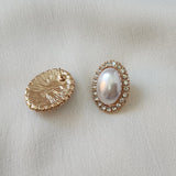 Gold Pearl Earrings With Cubic Zirconia | Style No. 219