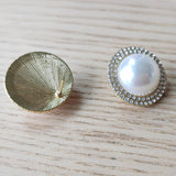 Large Pearl Stud Earrings With Sparkles | Style No. 188