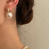 Gold Pearl Earrings With Cubic Zirconia | Style No. 166