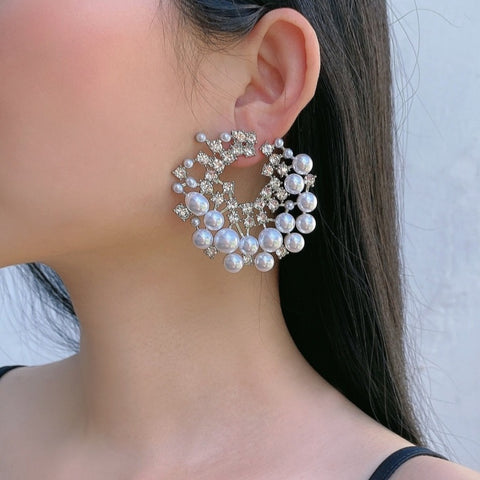 Big Pearl Earrings Silver Studs | Style No. 231