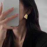 Gold Stud Earrings in Folded Shape | Style No. 233