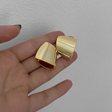 Gold Stud Earrings in Folded Shape | Style No. 233