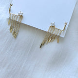 Rhinestone Tassel Ear Cuff