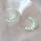 Trendy Pearl Hoop Earrings | Style No. 199