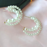 Trendy Pearl Hoop Earrings | Style No. 199