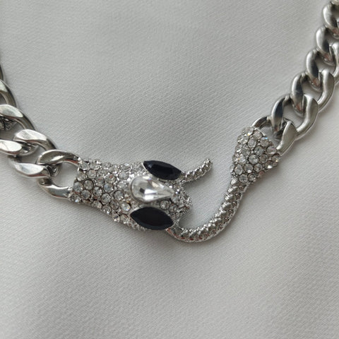 Snake Rhinestone Necklace