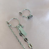 Silver Assymetrical Earrings