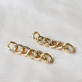 Gold Chain Earrings With Rhinestones | Style No. 148