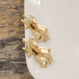 Large Flower Gold Stud Earrings | Style No. 182