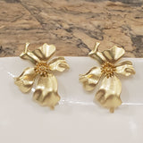 Large Flower Gold Stud Earrings | Style No. 182