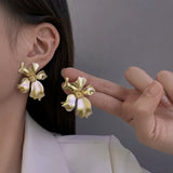 Large Flower Gold Stud Earrings | Style No. 182