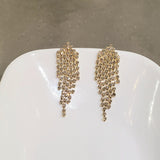 Gold Rhinestone Tassel Earrings | Style No. 196