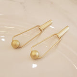 Gold Geometric Long Earrings