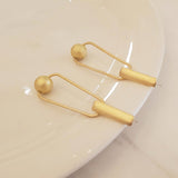 Gold Geometric Long Earrings