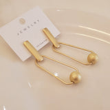 Gold Geometric Long Earrings