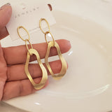 Gold Geometric Dangle Earrings