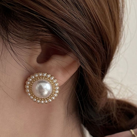 Large Pearl Stud Earrings | Style No. 242