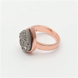 druzy ring silver crystal