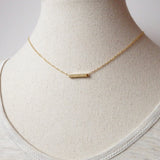 gold bar necklace by Adruzy