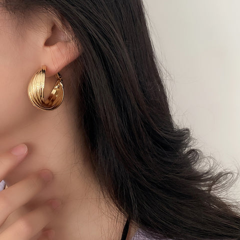 Spiral Gold Hoop Earrings | Style No. 179