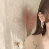 Gold Rhinestone Tassel Earrings | Style No. 196